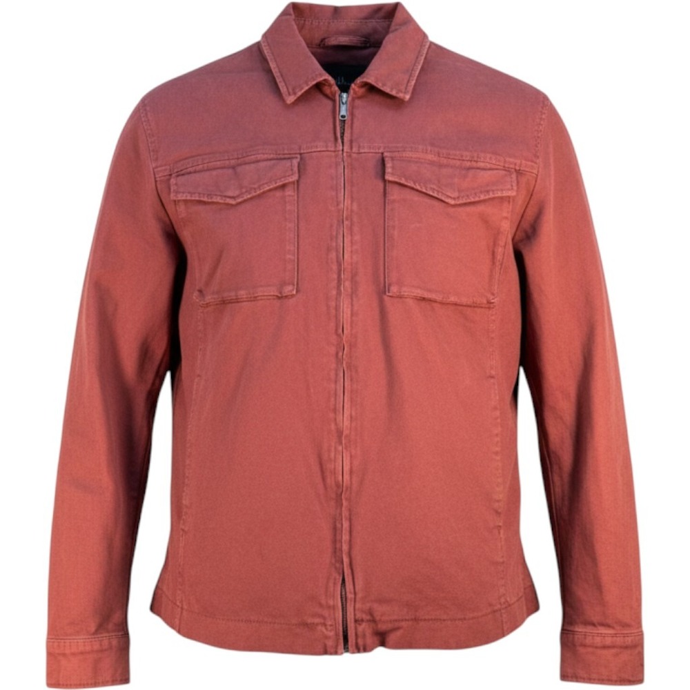 C&A Mens XL Brick Red Cotton Blend Full Zip Trucker Jacket Utility Chore Coat